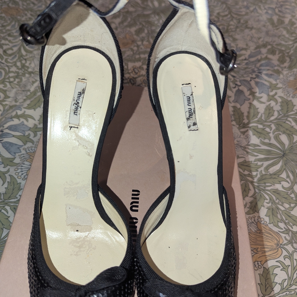 Miu Miu Black Sparkle Women's Heels - Picture 6 of 15
